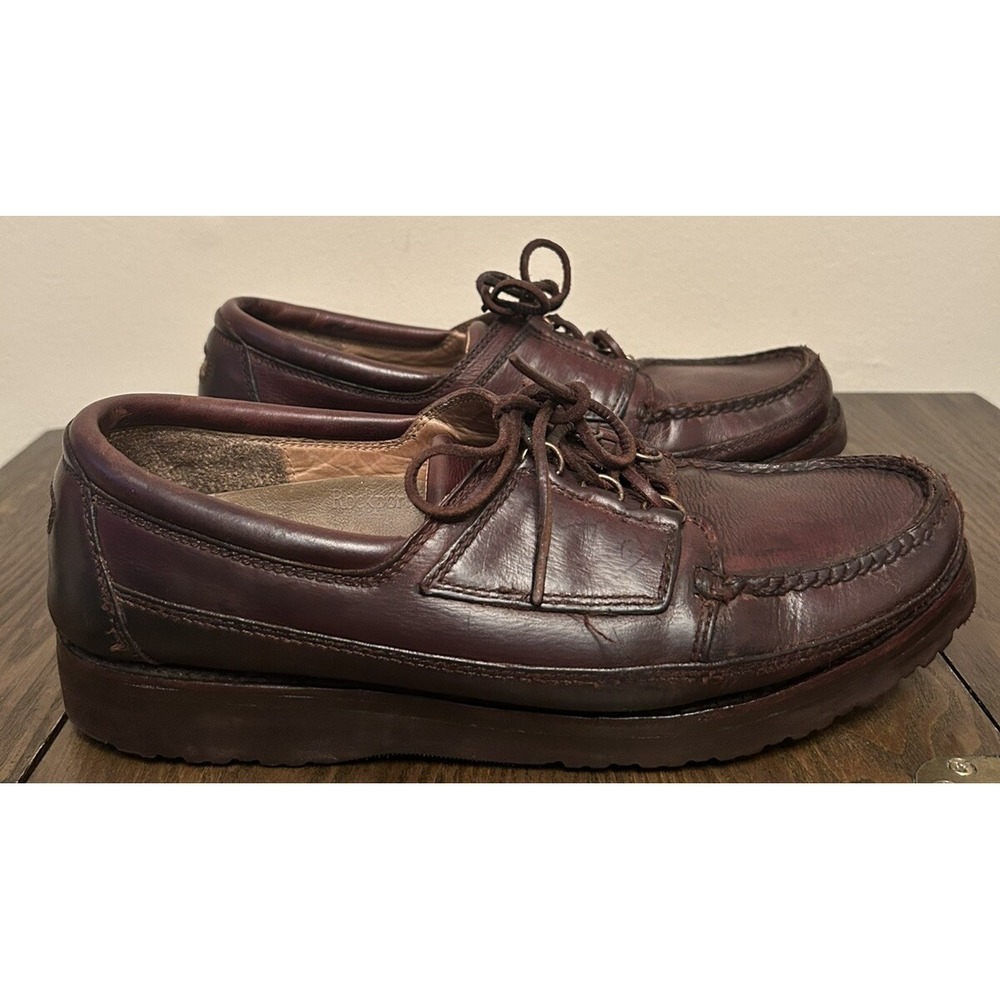 Rockport Moc‎ Toe Vibraum Shoes Brown Leather Size 11.5 M M3155 Lace Up